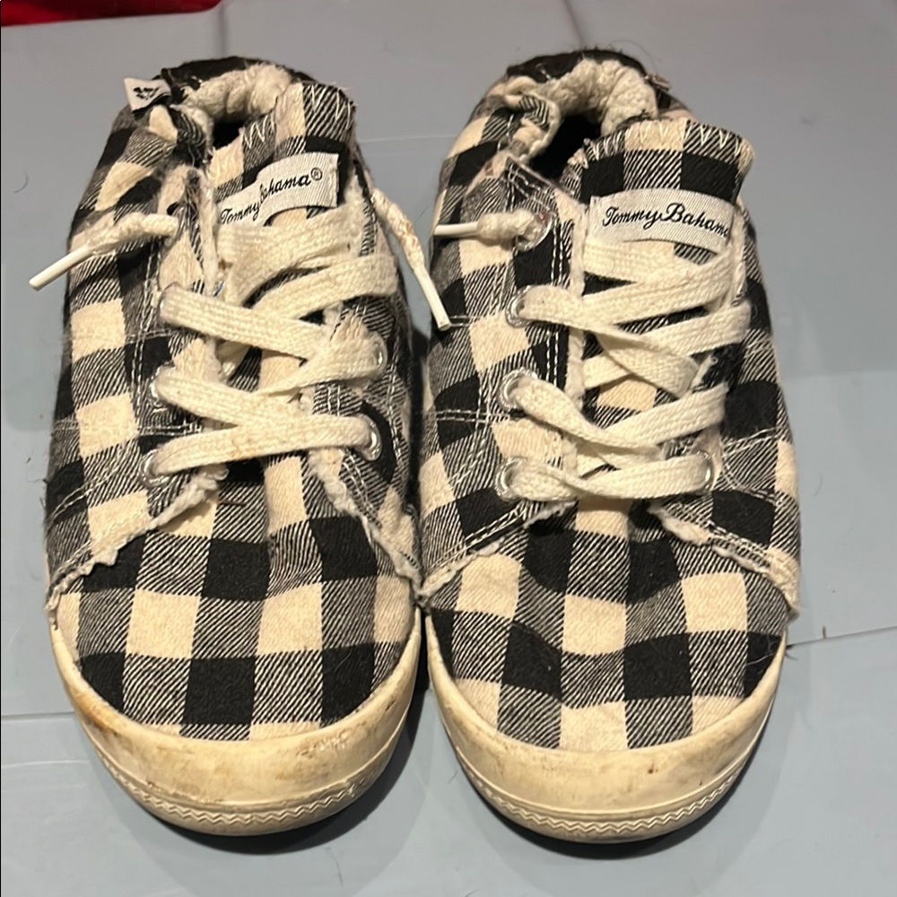 Tommy Bahama Checkered Black and White Shoes